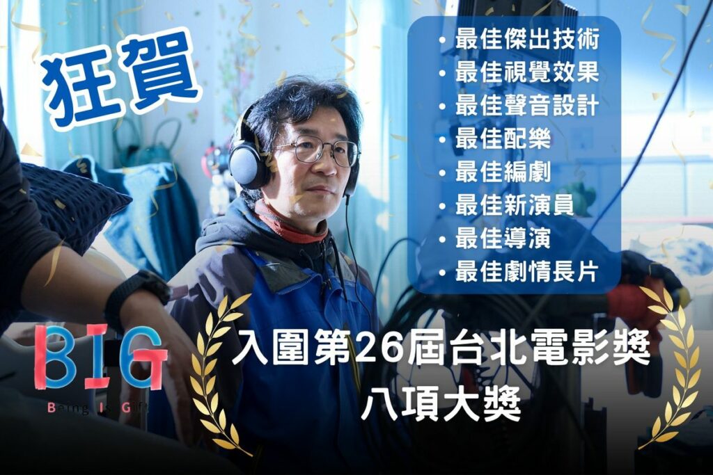 第26屆台北電影獎提名名單公佈，《BIG》在本屆獎項中脫穎而出，榮獲八項大獎提名，成為本屆電影節的最大亮點之一。