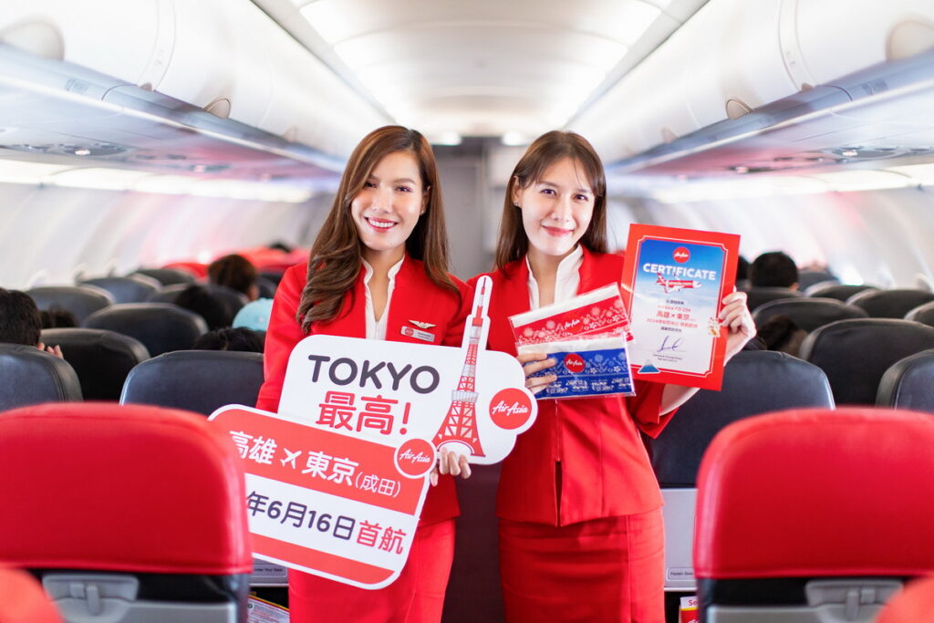 AirAsia高雄出發首航航班順利於6月16日抵達東京成田