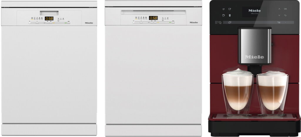 Miele G5001C SC獨立洗碗機、G5214C SC獨立式洗碗機、CM5310獨立式咖啡機。